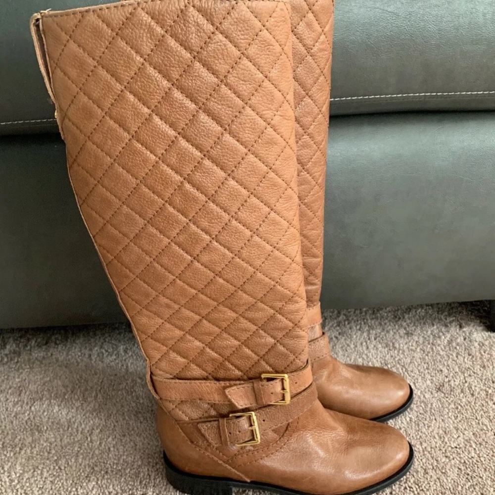 Kate spade Sutton brown leather riding boots 5 new